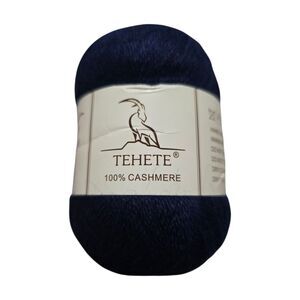 Tehete Cashmere Knitting Yarn Skein Navy Blue 1.75 oz Crafting Artisian NEW